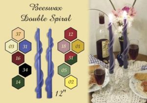 double spiral beeswax taper candle