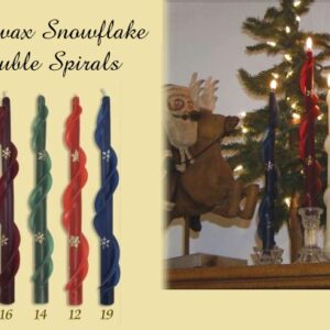 Beeswax Snowflake Double Spiral Taper Candles