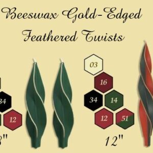 gold edge feather twist candles