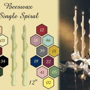 single spiral beeswax candle