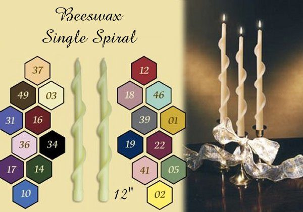 single spiral beeswax candle