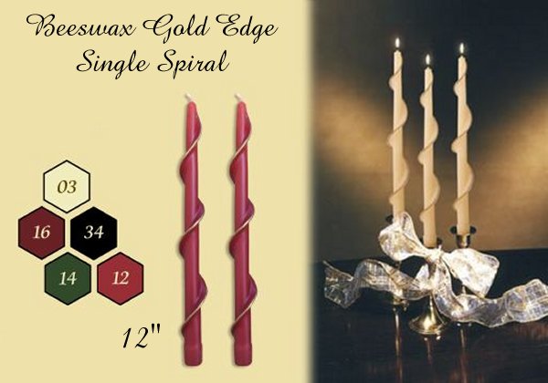 6 Beeswax Taper Candles (1-pair) 
