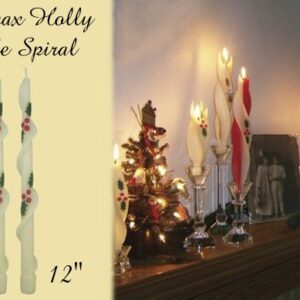 beeswax holly spiral taper candle