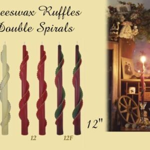 Beeswax Ruffles Double Spiral Taper Candle