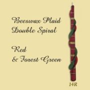 Beeswax plaid double spiral taper candle