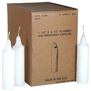 short utility taper candles, plumbers candle