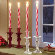 holiday stripe scented candy cane taper candles