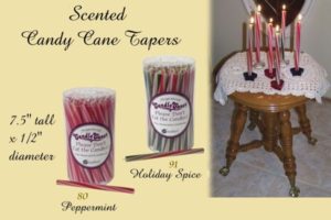 scented candy cane taper candles