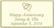 Anniversary Candle Label in ivory and gold