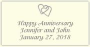 Anniversary Candle Label in ivory and silver
