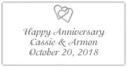 Anniversary Candle Label in white and silver