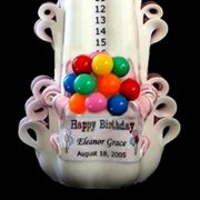 girls birthday candle with balloons