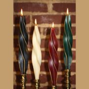feather twist beeswax candles with gold edge