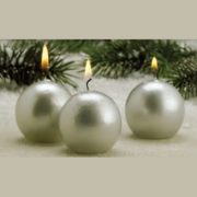 silver metallic ball candles