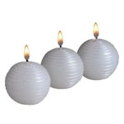 White metallic ball candles