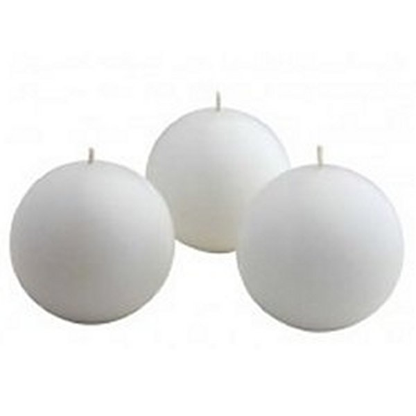 Red Round-Shaped Inch Diameter Ball Candles Set of 12 