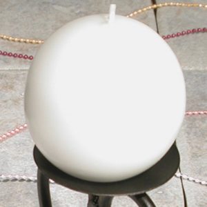 White Ball Candles, 3 inch