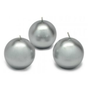 Metallic silver ball candles