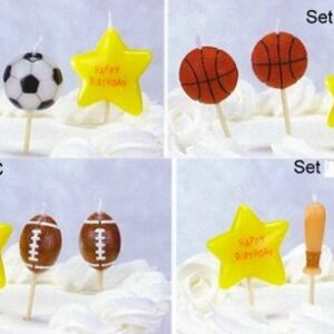 sports theme birthday cake candles