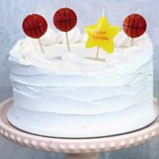 Birthday cake candles in basketball sports theme
