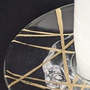gold drip painting on candle bobeche
