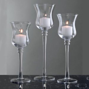 stemmed glass candle holders