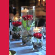 floating candle red rose centerpiece