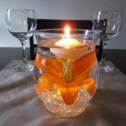 floating disc candle centerpiece