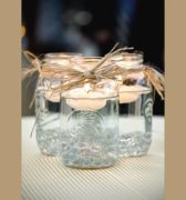 country wedding floating candle centerpiece