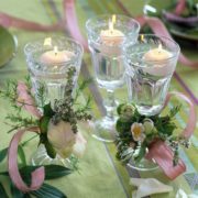 floating disc candles in goblets