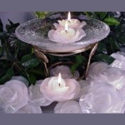 white rose floating candles