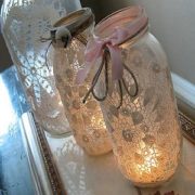 Lace doily tealight lanter