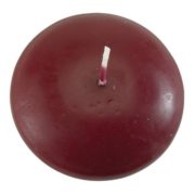 floating disc candle in burgundy