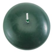 round disc floating candle in pine green color