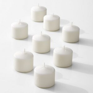 2" white pillar candles