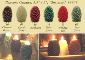 festive pinecone candles
