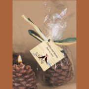 Pine cone candles make great Fall wedding favor or Winter wedding favors