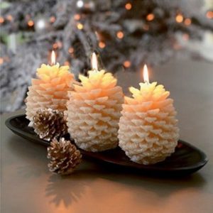 vanilla scented pine cone candles