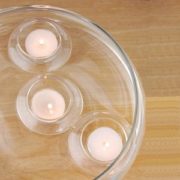 Floating Tealight Candles in glass floaters