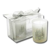 Silver castle votive candle favor