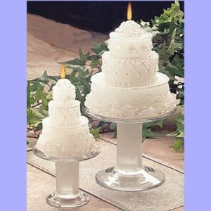 wedding cake candle centerpiece