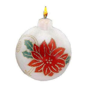 Poinsettia ornament candle