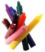 Household utility taper candles in colors