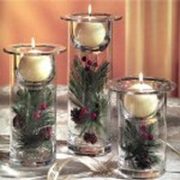 Ball candles used in glass cylinders
