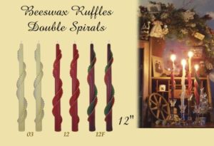 Beeswax Ruffles Double Spiral Taper Candle