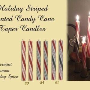 holiday stripe scented candy cane taper candles