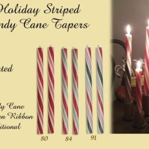 holiday stripe candy cane taper candle