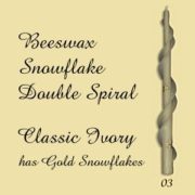 Beeswax Snowflake Double Spiral Taper Candles