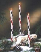 holiday stripe scented candy cane taper candles