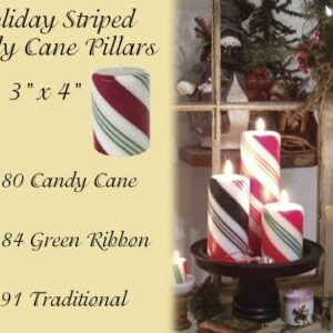 3x4 candy cane pillar candle